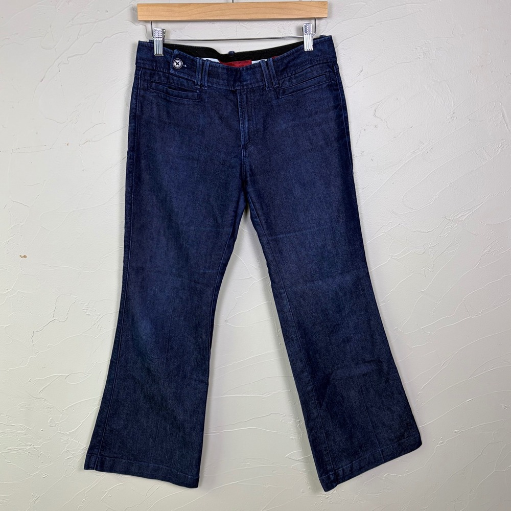 Banana Republic 2010's Low Rise‎ Jeans Trousers Womens 8P Dark Wash Flare Leg